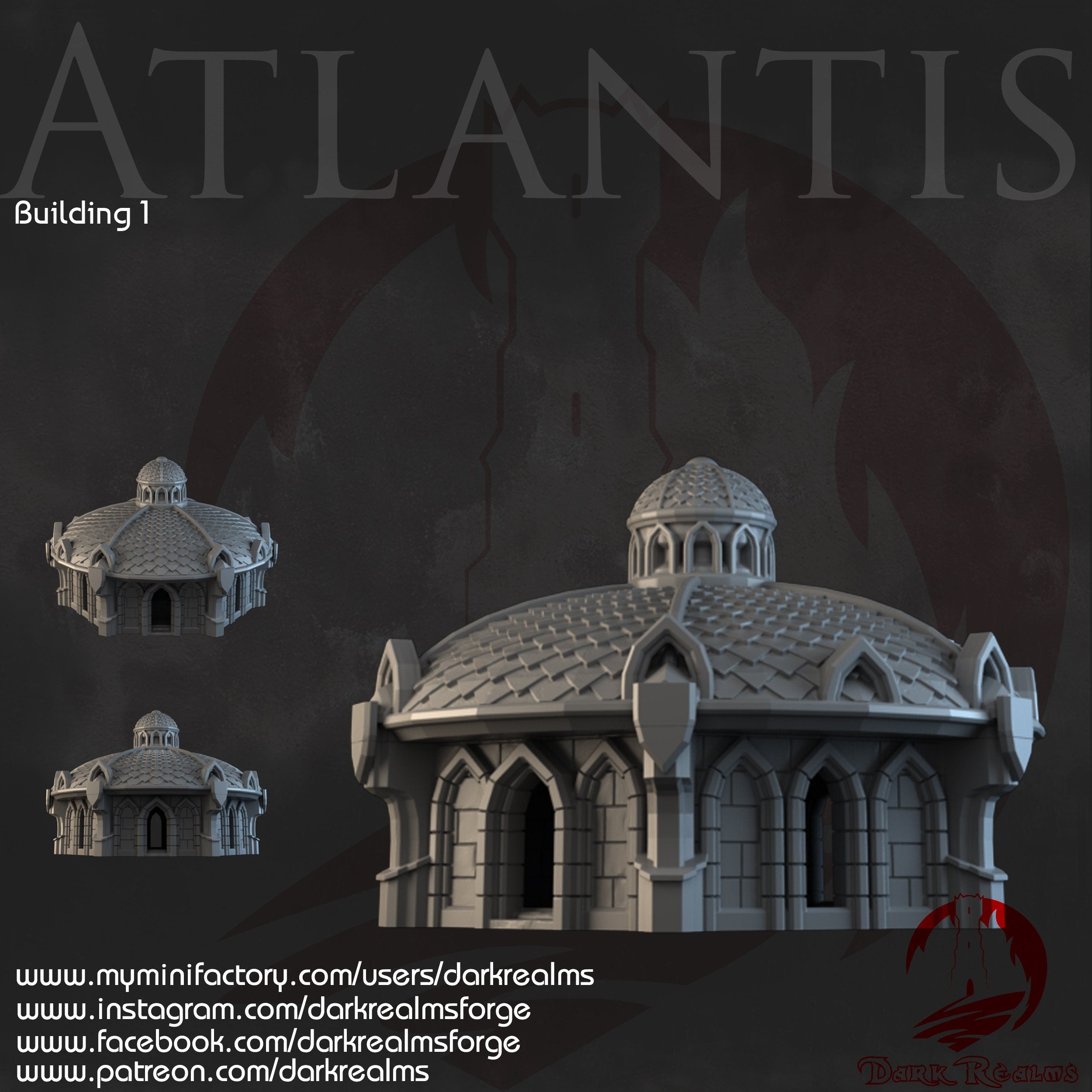 Atlantis Tower 2 good - Warhammer - Dungeons and Dragons - 28mm Terrain - warhammer terrain