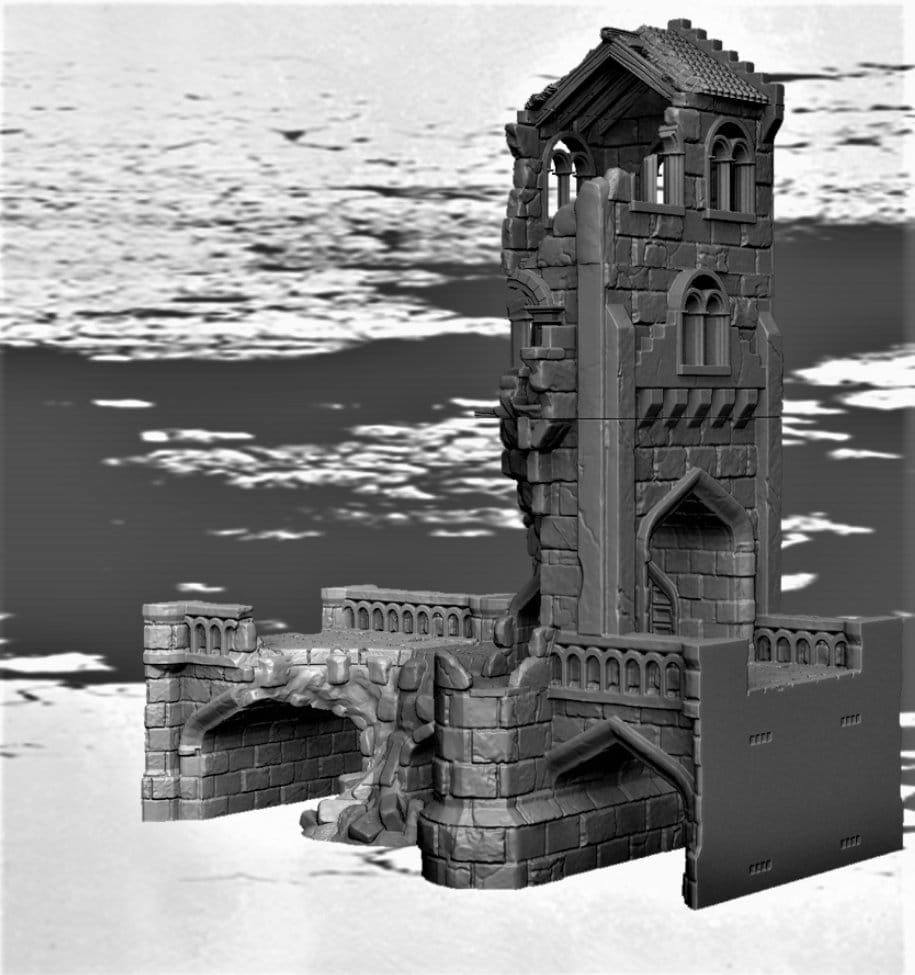 Gate Bridge Ruins, good Dungeons and Dragons, ruins, Arkenfel, Warhammer terrain, 28mm