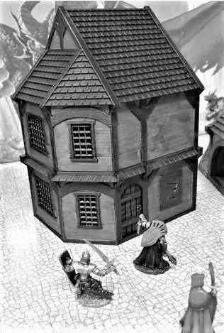 DnD Miniature, 40k Terrain, Train Terrain, Tabletop Town, Tabletop Game, Dnd Table, DND Terrain, DND Miniatures, gaming terrain, Mage, Powerful wizard, wizard, mage house, magic user, sorcerer, fireball, tabletop, magic