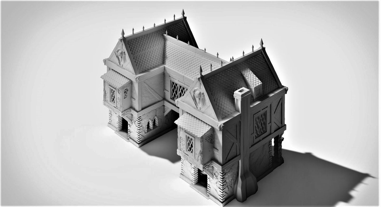 Guild Hall - Dragons Twins 28mm scale Guild Hall - Drennheim - Warhammer - Dungeons and Dragons - 28mm Terrain - warhammer terrain