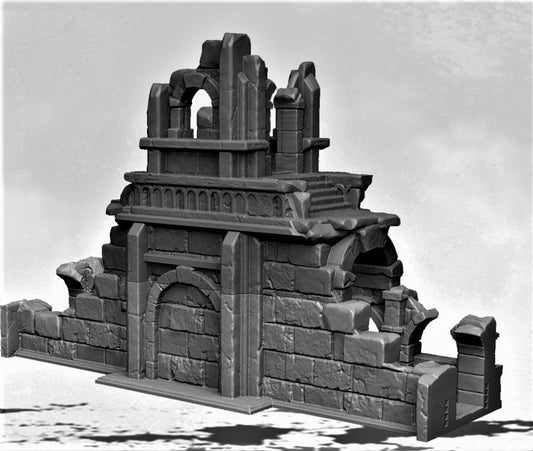 Wall Tower ruins - Straight Wall Tower Ruins - Dark Realms - Warhammer - Dungeons and Dragons - 28mm Terrain - warhammer terrain