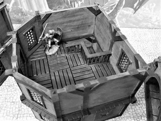 DnD Miniature, 40k Terrain, Train Terrain, Tabletop Town, Tabletop Game, Dnd Table, DND Terrain, DND Miniatures, gaming terrain, Mage, Powerful wizard, wizard, mage house, magic user, sorcerer, fireball, tabletop, magic