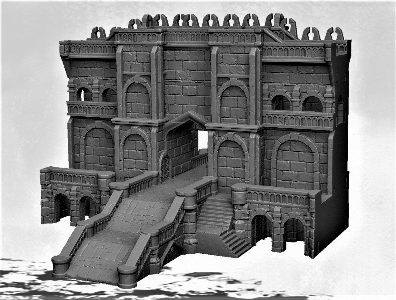 Tower, Tower Ruins, Drennheim, Wall System, Warhammer, Dungeons and Dragons, Warhammer Terrain, Terrain Gift, 28mm terrain, Tabletop Terrain, Defense, Walls, Gates, Gateway, Gate, Stronghold, castle, Castle Walls, Raid, Archer Towers, Dark Tower