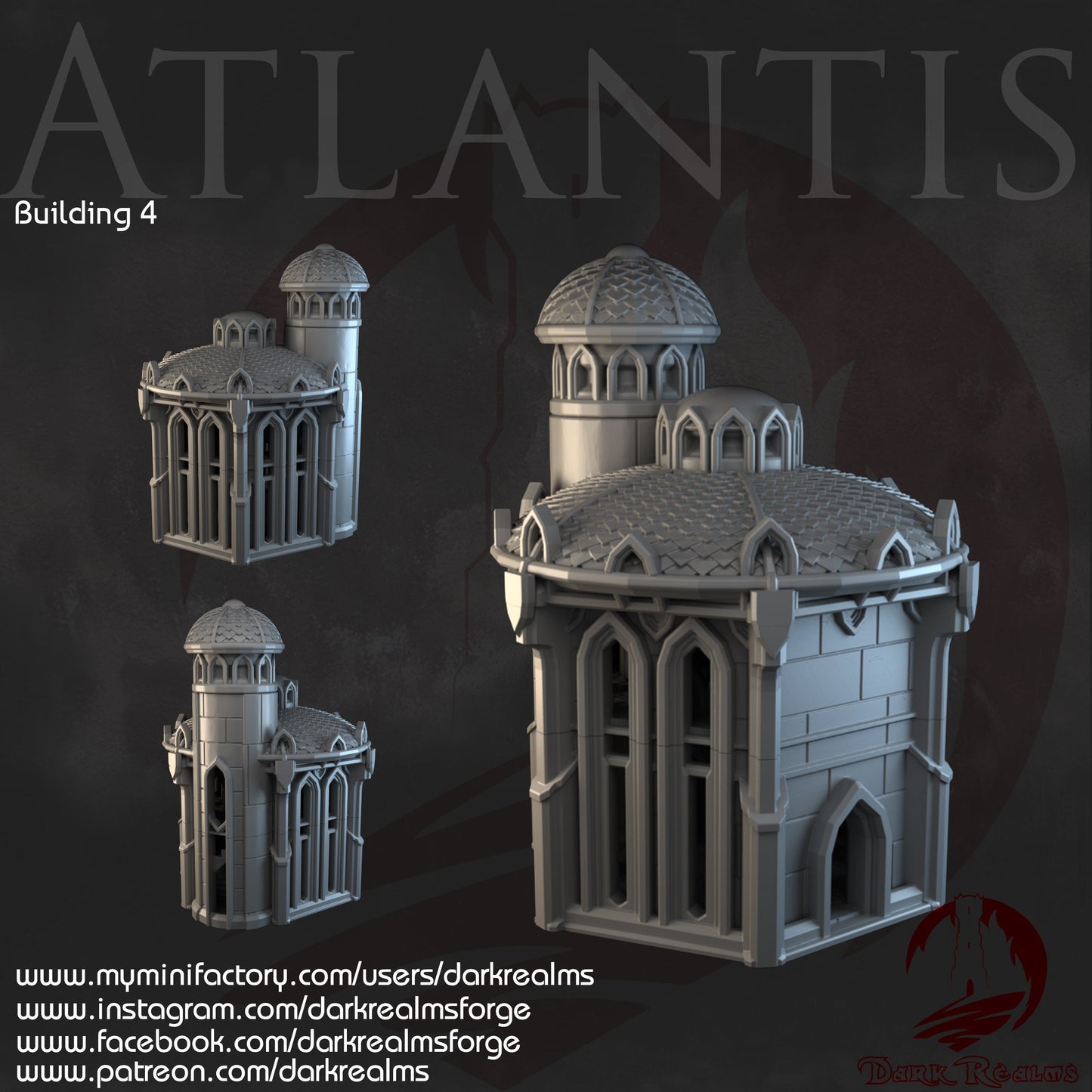 Dark Realms, Tower, Tower Ruins, Arkenfel, Tower or Sorrow, Warhammer, Dungeons and Dragons, Warhammer Terrain, gift, Terrain Gift, 28mm terrain, Tabletop Terrain, Atlantis