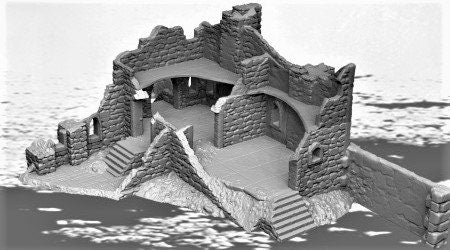 Monestary Ruins, Castle Dracul, 28mm Terrain, Curse of Strahd, Ravenloft, Vampire Ruins, 28mm Terrain, Castle, Fantasy, Ruins, Dracula, Monastery, Curse of Strahd, Ravenloft, Wargaming, COS, Dungeons and dragons, Tabletop terrain, Tabletop RPG