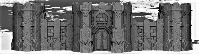 Dwarf, Walls, Kir Badur, Erraborn, eraborn, dwarven, dwarf gate, dwarvengate, dwarf walls, tabletop terrain, tabletop wall, tabletop, lookout tower, tower, lookout, watchtower, terrain, dnd terrain, ruins, tabletop ruins, tabletop tower, orc tower