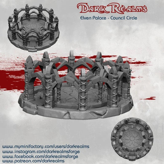 Elven Palace Council Circle - 1 Piece Unit - 32mm Scale Dark Realms