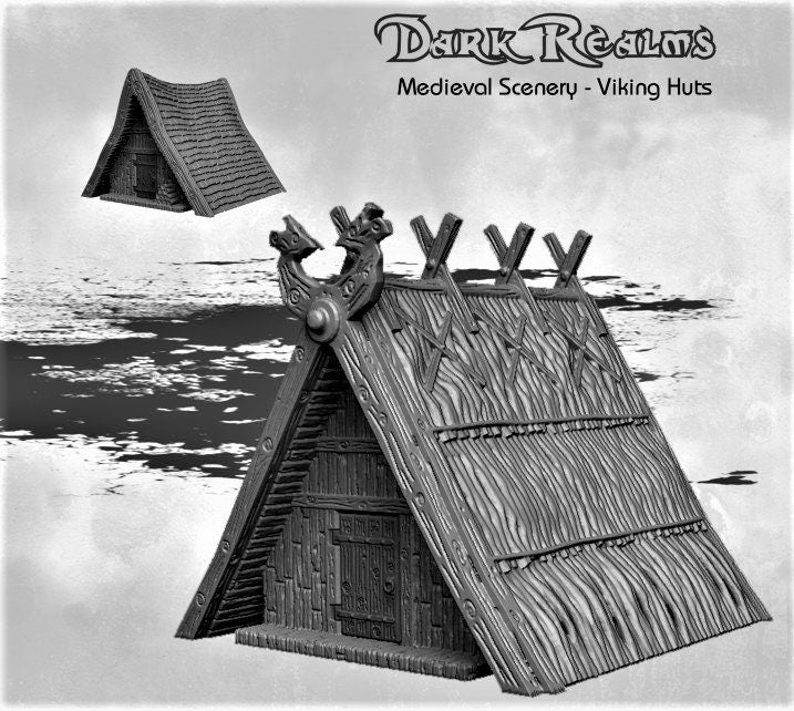 Invaders Tents - Viking Huts - Viking Invaders - Dark Realms - 28mm Terrain - terrain - - Dungeons and Dragons - Tableop