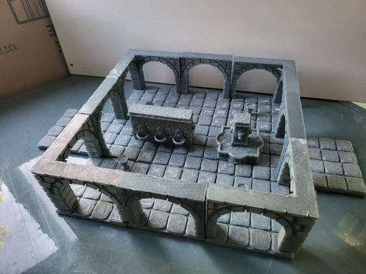 Courtyard / Bath 28mm D&D | - - Dungeons and Dragons - 28mm Terrain - terrain