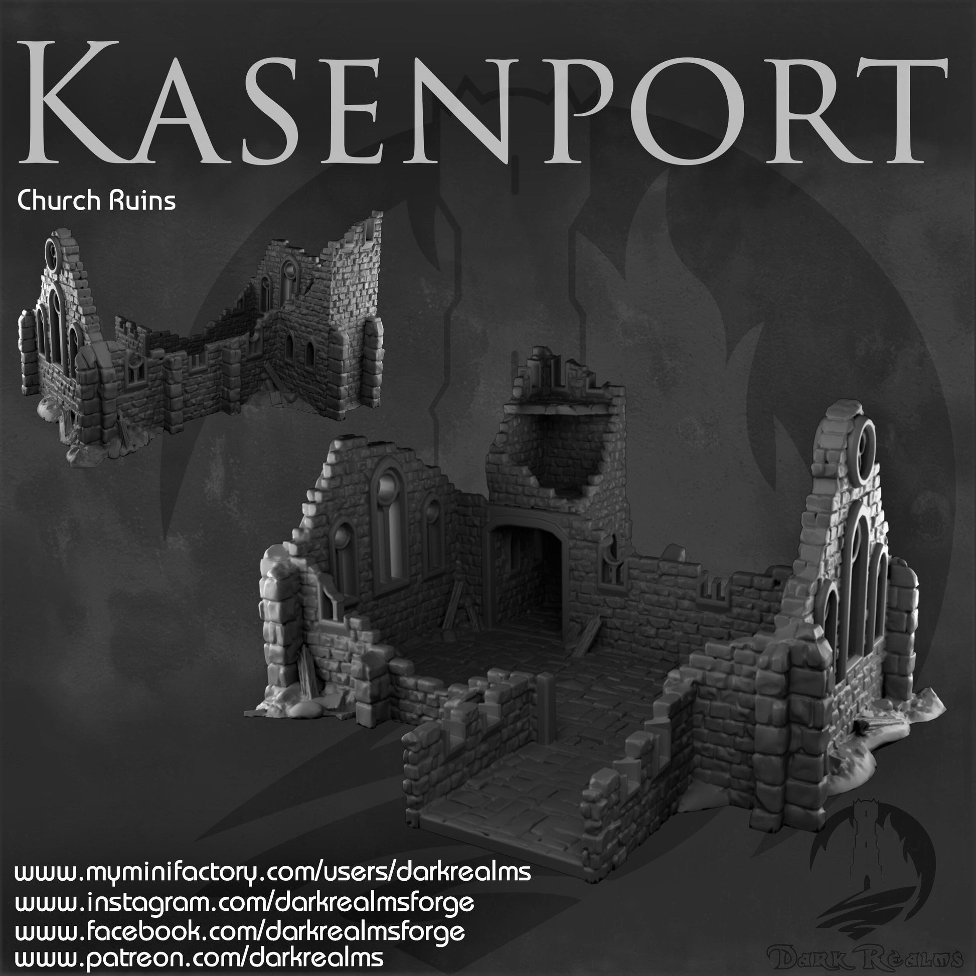 Ruins, Church, Church Ruins, tabletop Ruins, Tabletop Terrain, Ruined Terrain, Castle ruins, ruin, game top ruin, tabletop games, wargaming, ruins terrain, terrain ruins, kasenport, osgiliath, battle ruin, rpg ruin, dungeons and dragons