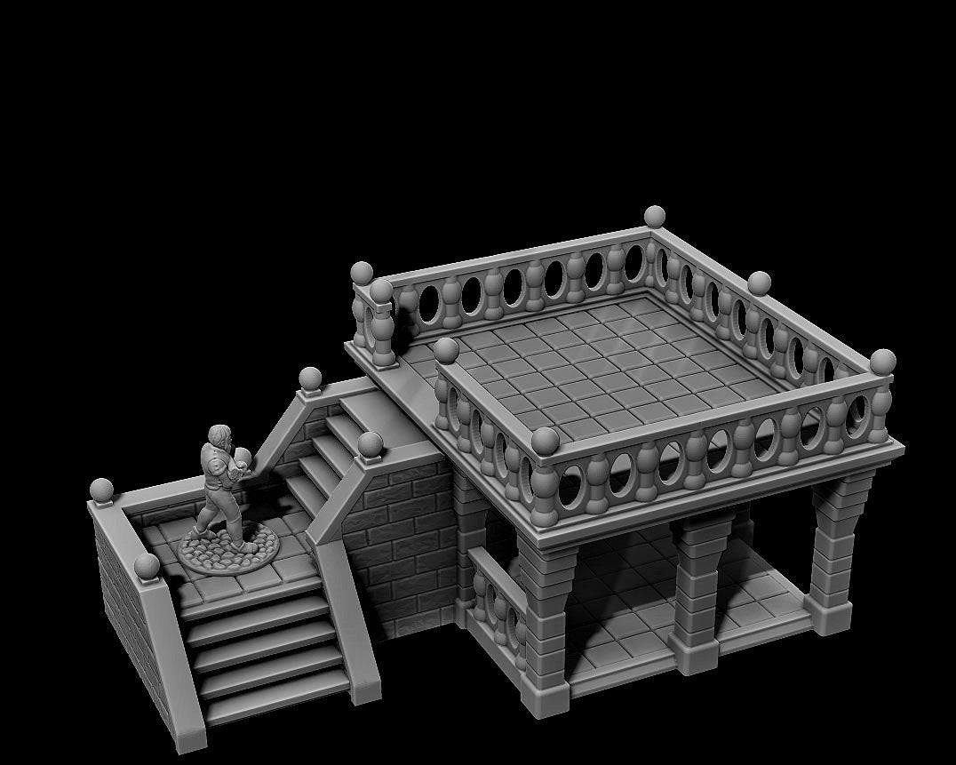 Brothel, Party house, gift, Christmas, Castle Terrain, wargaming, Dungeons and Dragons, miniatures, 3D printed, Fantasy Inn, Fantasy Terrain, RPG Terrain, Age of Sigmar, Fantasy Village, Tabletop, Tabletop terrain, Tabletop RPG, Buildings, Plaza