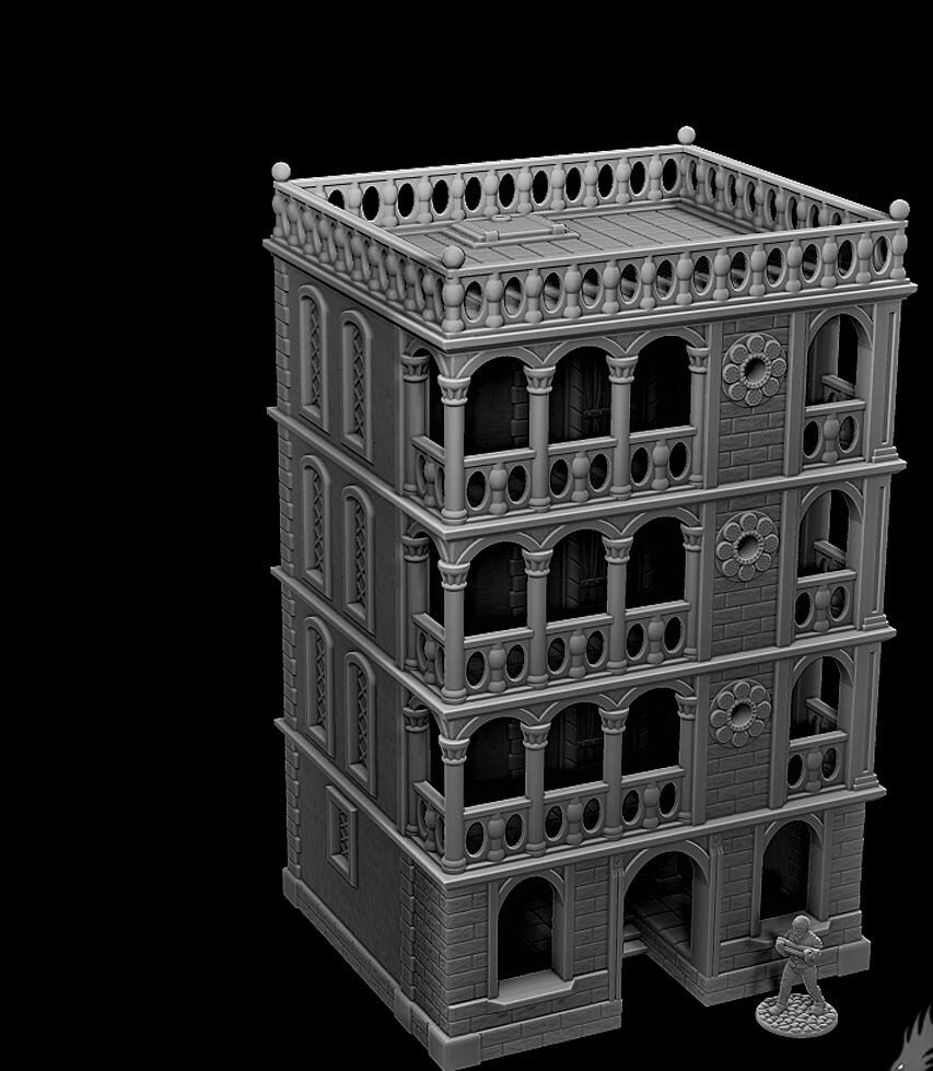 Ca Dario - City Mansion - City Block Building - Dungeons and Dragons - Warhammer - Terrain - City Terrain - City Building - 28mm Terrain