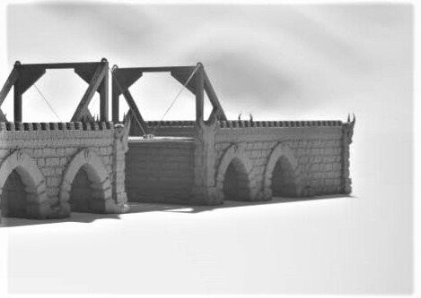 Massive Draw Bridge - 65in X 6in X 5in 28mm- Big Bridge - Dungeons and Dragons - warhammer - Bridge Terrain - Tabletop Bridge - Span Bridge