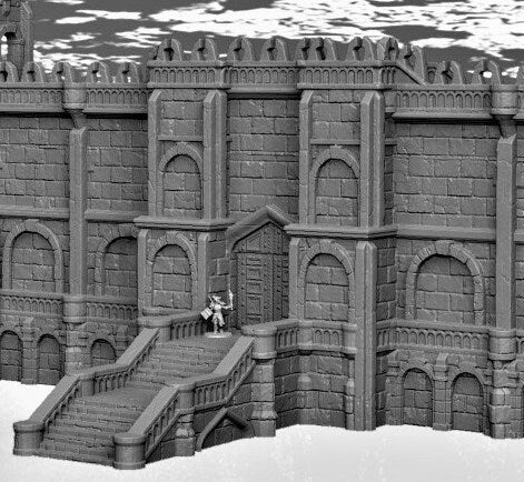 Tower, Tower Ruins, Drennheim, Wall System, Warhammer, Dungeons and Dragons, Warhammer Terrain, Terrain Gift, 28mm terrain, Tabletop Terrain, Defense, Walls, Gates, Gateway, Gate, Stronghold, castle, Castle Walls, Raid, Archer Towers, Dark Tower