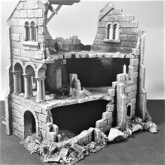 City Building 5 Ruins - Arkenfel House 5 Ruin - Dark Realms Ruins 5 - Warhammer - Dungeons and Dragons - 28mm Terrain - warhammer terrain