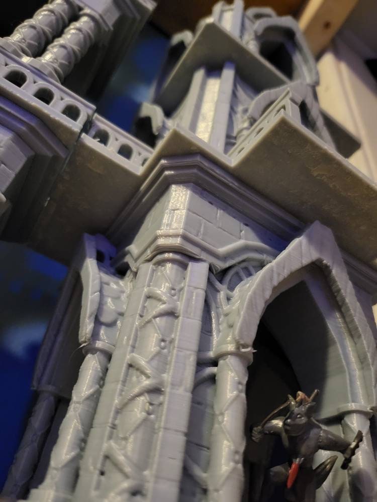 Tabletop RPG Terrain, Elven Guard Tower, Citrine Tower, DnD Tower, Pathfinder Walkway, Elven Terrain, PLA 3D Printed, RPG Guard Tower, Gaming Miniatures, Elven Scenery, Custom Terrain, Fantasy Tower, Tabletop Walkway