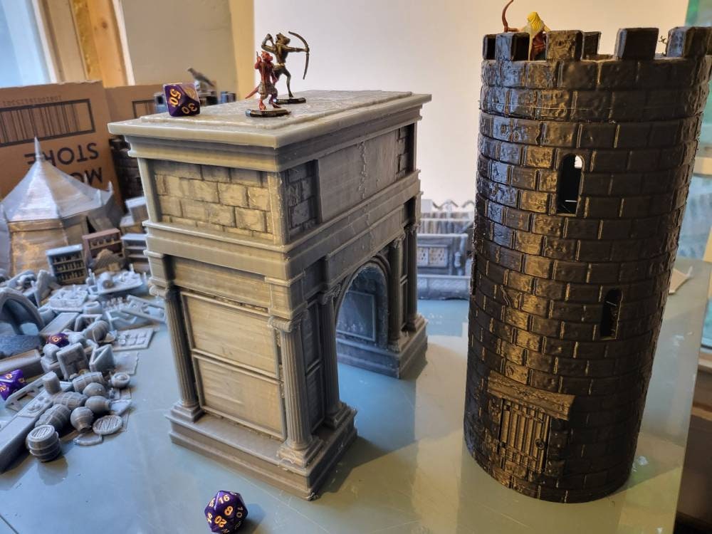 Triumphal Arch - City of Aeterna - Dark Realms - Warhammer - Dungeons and Dragons - 28mm Terrain - warhammer terrain - Pathfinder - AoS