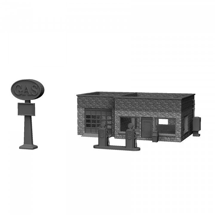 Gas Station - Modern terrain - Warhammer Terrain - 28mm Terrain - Industrial - Modern