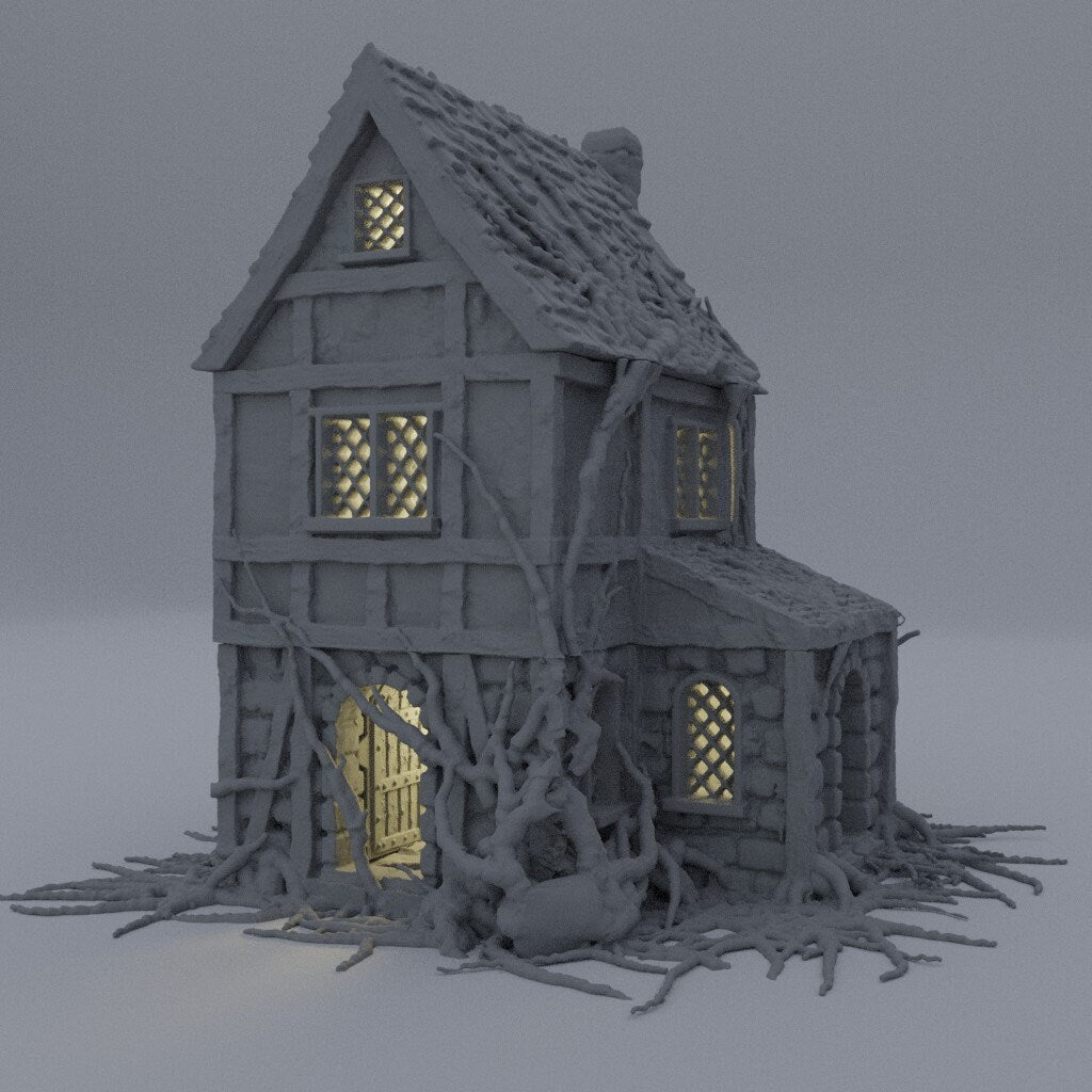 Strange Vine House, Magicians Farmhouse, Enchanted House, Farmhouse, Dungeons and Dragons, Stranger Things, Vine House, Vine Ruins, Ruins, Magician, Tabletop Terrain, Warhammer terrain, 28mm Terrain, Magic House, Strange Things