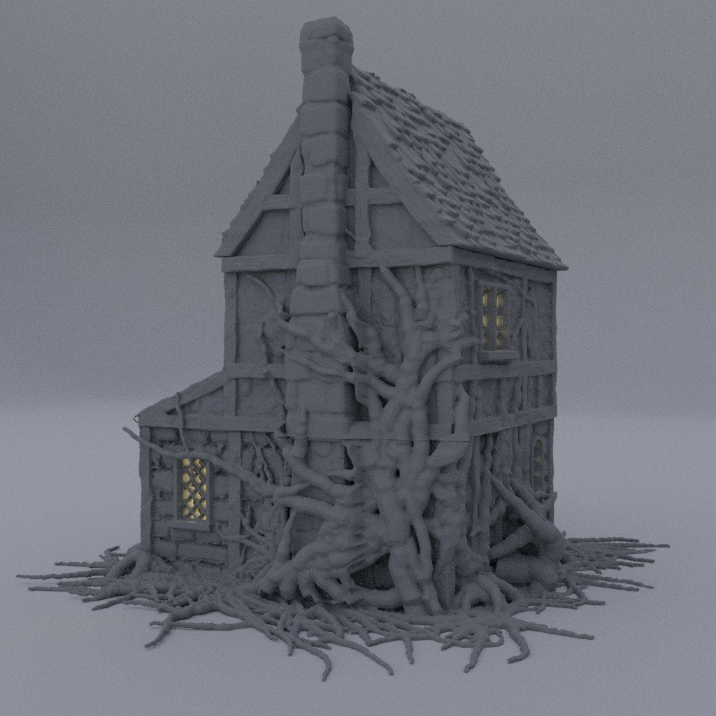 Strange Vine House, Magicians Farmhouse, Enchanted House, Farmhouse, Dungeons and Dragons, Stranger Things, Vine House, Vine Ruins, Ruins, Magician, Tabletop Terrain, Warhammer terrain, 28mm Terrain, Magic House, Strange Things