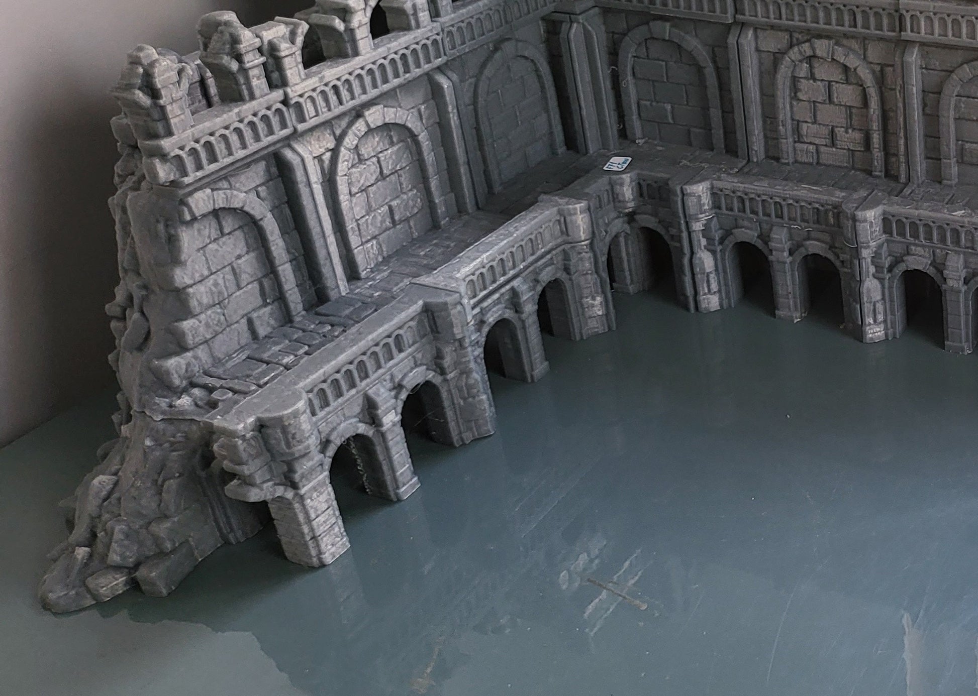 Dark Realms, Tower, Tower Ruins, Arkenfel, Warhammer, Dungeons and Dragons, Warhammer Terrain, gift, Terrain Gift, 28mm terrain, Tabletop Terrain, Walls, Wall Ends, Ruins, Wall End Ruins, Broken Wall, Ruined Wall, Wall, Crumbled Wall, walls, Gondor