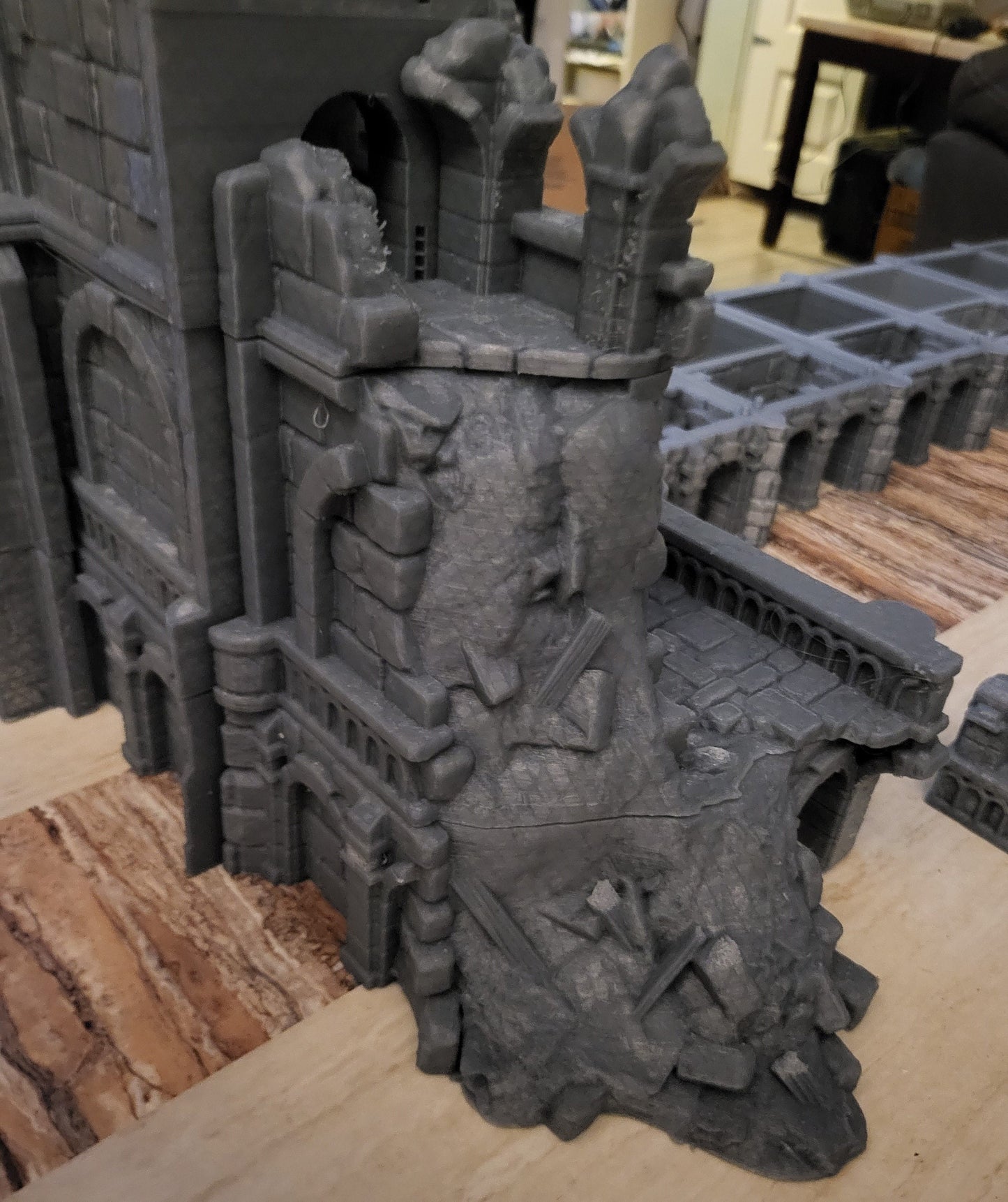 Dark Realms, Tower, Tower Ruins, Arkenfel, Warhammer, Dungeons and Dragons, Warhammer Terrain, gift, Terrain Gift, 28mm terrain, Tabletop Terrain, Walls, Wall Ends, Ruins, Wall End Ruins, Broken Wall, Ruined Wall, Wall, Crumbled Wall, walls, Gondor