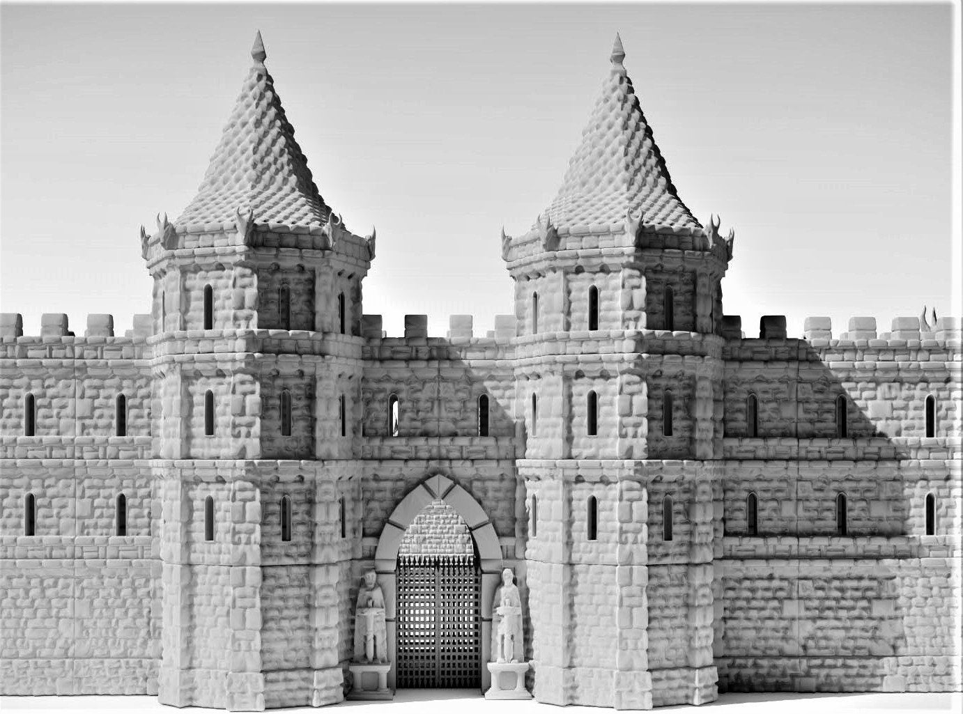 Tower, Tower Ruins, Drennheim, Wall System, Warhammer, Dungeons and Dragons, Warhammer Terrain, Terrain Gift, 28mm terrain, Tabletop Terrain, Defense, Walls, Gates, Gateway, Gate, Stronghold, castle, Castle Walls, Raid, Archer Towers, Dark Tower