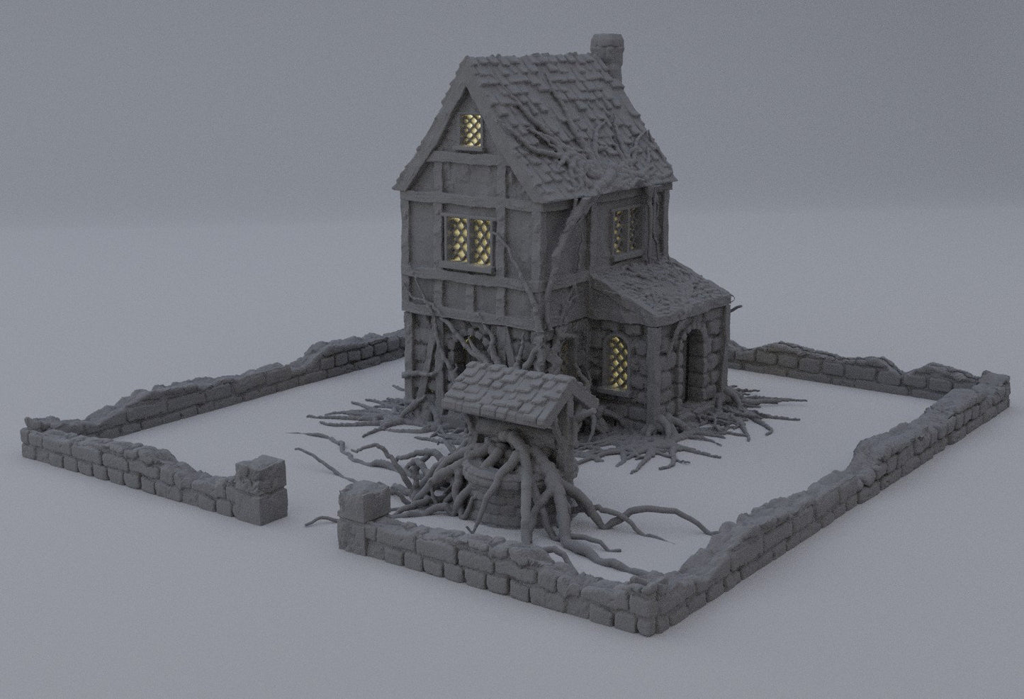 Strange Vine House, Magicians Farmhouse, Enchanted House, Farmhouse, Dungeons and Dragons, Stranger Things, Vine House, Vine Ruins, Ruins, Magician, Tabletop Terrain, Warhammer terrain, 28mm Terrain, Magic House, Strange Things