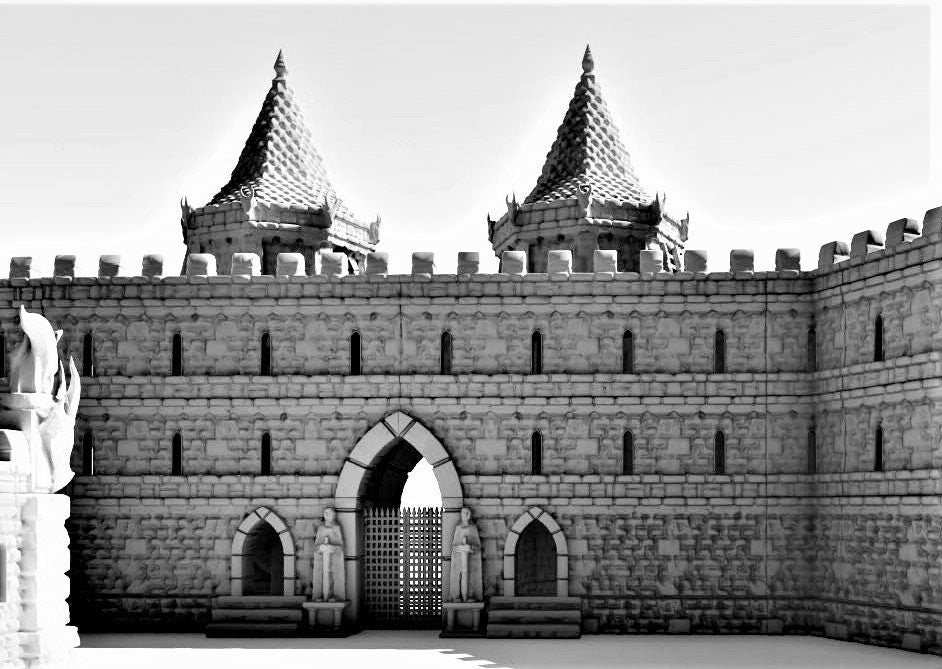 Tower, Tower Ruins, Drennheim, Wall System, Warhammer, Dungeons and Dragons, Warhammer Terrain, Terrain Gift, 28mm terrain, Tabletop Terrain, Defense, Walls, Gates, Gateway, Gate, Stronghold, castle, Castle Walls, Raid, Archer Towers, Dark Tower