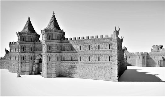 Tower, Tower Ruins, Drennheim, Wall System, Warhammer, Dungeons and Dragons, Warhammer Terrain, Terrain Gift, 28mm terrain, Tabletop Terrain, Defense, Walls, Gates, Gateway, Gate, Stronghold, castle, Castle Walls, Raid, Archer Towers, Dark Tower