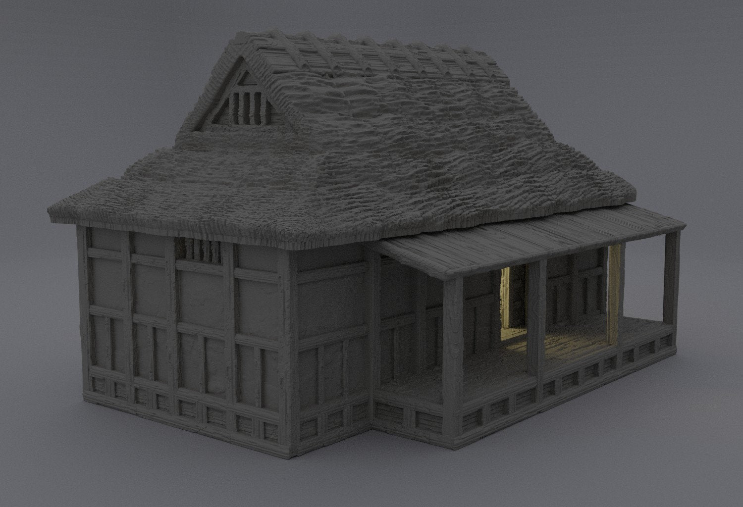 Samurai Cottage, Small Orient House, 28mm, Dungeons and Dragons, Warhammer, Tabletop Terrain, samurai, japanese, feudal, tabletop, Japanese Cottage, Terrain, Orient, Oriental, Asian, Jap House, Small House