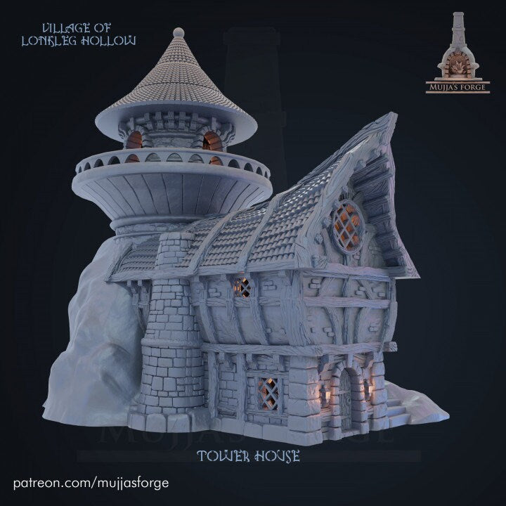 Lonkleg Hollow Tower House, 28mm Scale, Dungeons and Dragons