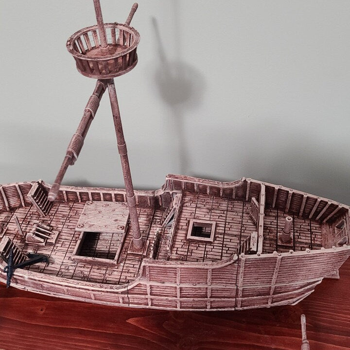 Game Board, Ship, Pirate SHip, Cargo Ship, Shipping Vessel, Seaport, Harbor ship, DND Terrain, DND Miniatures, gaming terrain, Pirate, 28mm Terrain, Pirate vessel, Pirate Terrain, Pirate merchant, Merchant ship, Village, Jack Sparrow, carrack, boat