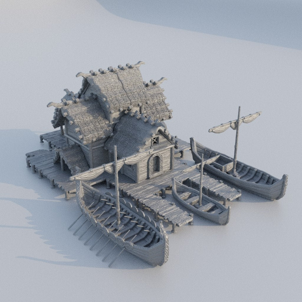 Small Viking Port - Ship Dock, Dock, Viking Dock Dungeons and Dragons