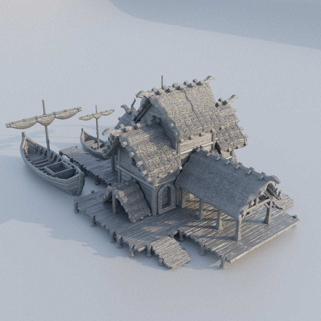 Small Viking Port - Ship Dock, Dock, Viking Dock Dungeons and Dragons