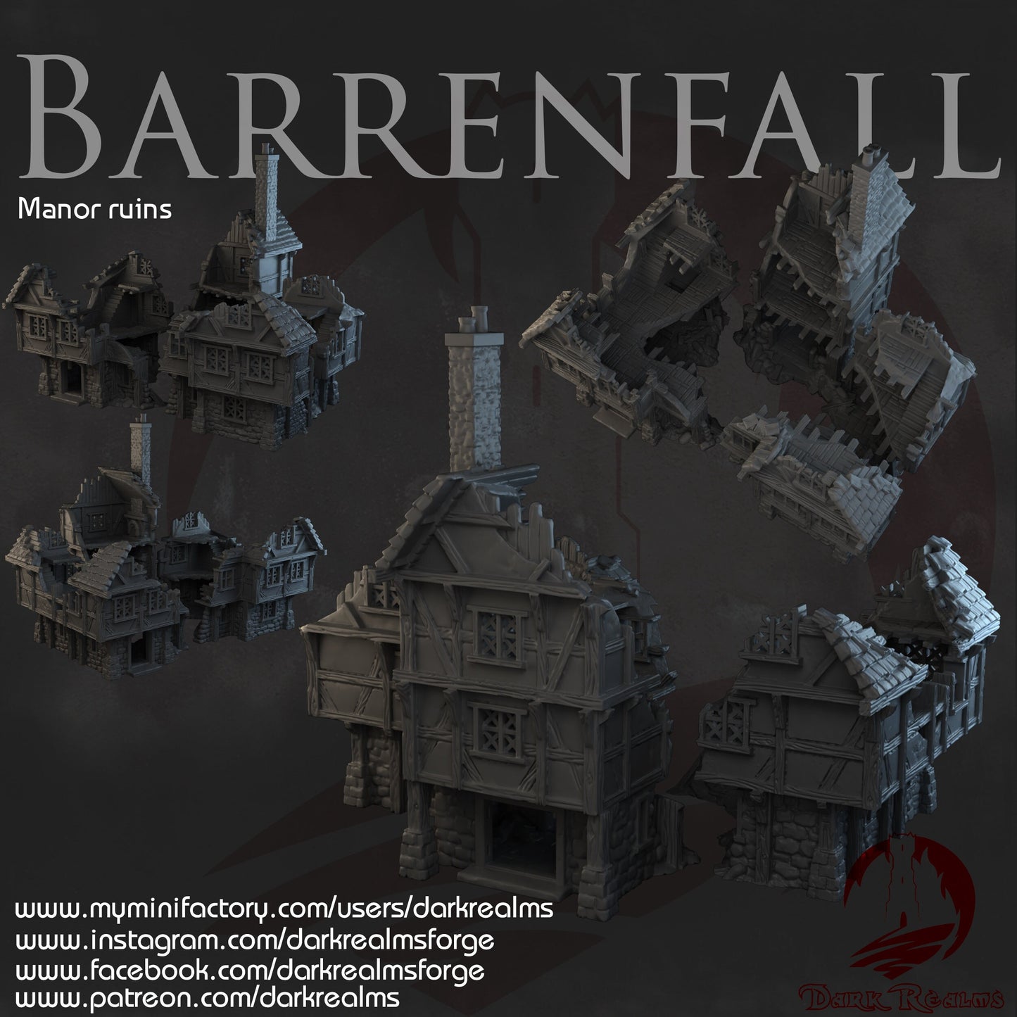 Barrenfall Manor Ruins - 28mm, Darkrealms