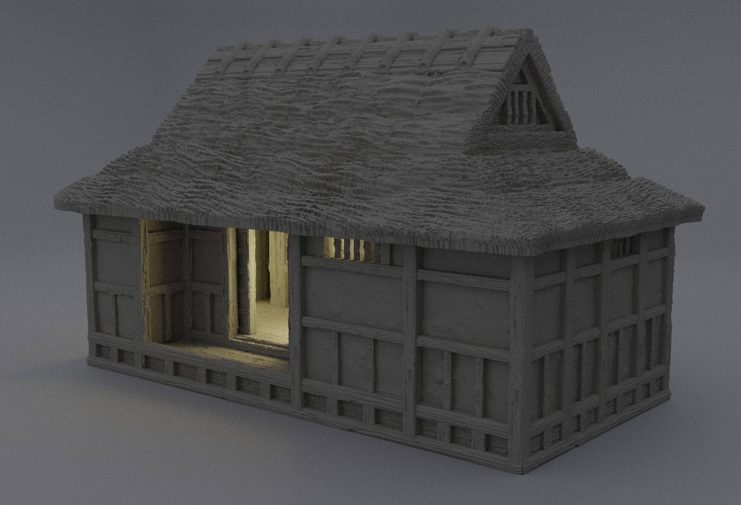 Samurai Cottage, Small Orient House, 28mm, Dungeons and Dragons, Warhammer, Tabletop Terrain, samurai, japanese, feudal, tabletop, Japanese Cottage, Terrain, Orient, Oriental, Asian, Jap House, Small House