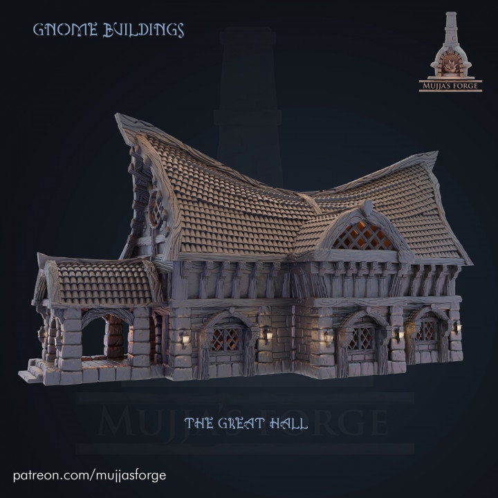 Lonkleg Hollow Great Hall, 28mm Scale, Dungeons and Dragons