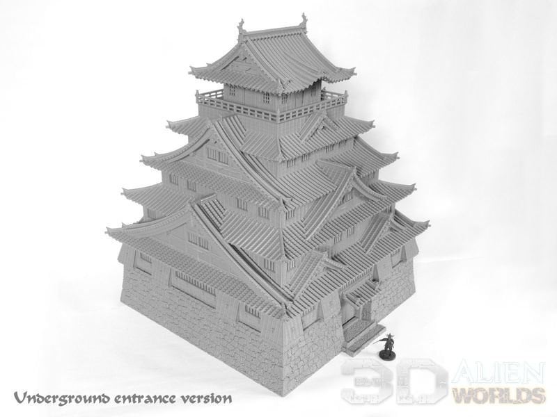 samurai, samurai Castle, ninja, japanese, japan, Dungeons and Dragons, Castle, palace, Castle Terrain, wargaming, Dungeons and Dragons, miniatures, 3D printed, Fantasy Inn, Fantasy Terrain, RPG Terrain, Age of Sigmar, Fantasy Village, Tabletop