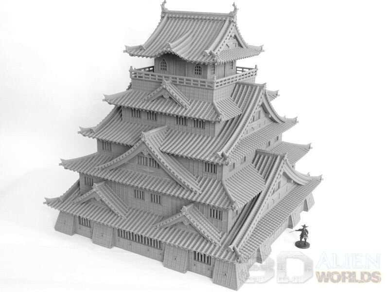 samurai, samurai Castle, ninja, japanese, japan, Dungeons and Dragons, Castle, palace, Castle Terrain, wargaming, Dungeons and Dragons, miniatures, 3D printed, Fantasy Inn, Fantasy Terrain, RPG Terrain, Age of Sigmar, Fantasy Village, Tabletop