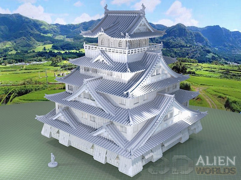 samurai, samurai Castle, ninja, japanese, japan, Dungeons and Dragons, Castle, palace, Castle Terrain, wargaming, Dungeons and Dragons, miniatures, 3D printed, Fantasy Inn, Fantasy Terrain, RPG Terrain, Age of Sigmar, Fantasy Village, Tabletop