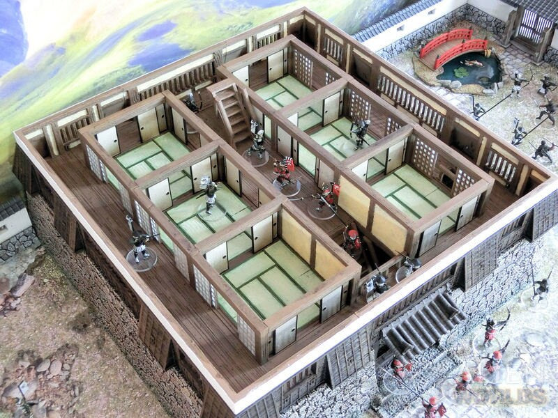 samurai, samurai Castle, ninja, japanese, japan, Dungeons and Dragons, Castle, palace, Castle Terrain, wargaming, Dungeons and Dragons, miniatures, 3D printed, Fantasy Inn, Fantasy Terrain, RPG Terrain, Age of Sigmar, Fantasy Village, Tabletop