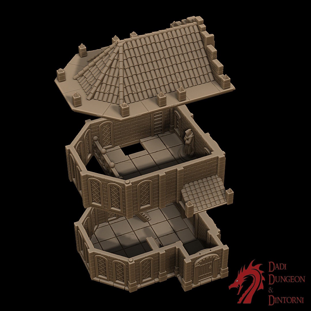 Fantasy Terrain, RPG Terrain, Age of Sigmar, Fantasy Village, Tabletop, Tabletop terrain, Tabletop RPG, Buildings, Dungeons and Dragons, Terrain, Worship, Santuary, Salmystia, tabletop, 28mm Terrain, Death, treasure, gaming, fantasy, adventure, rpg