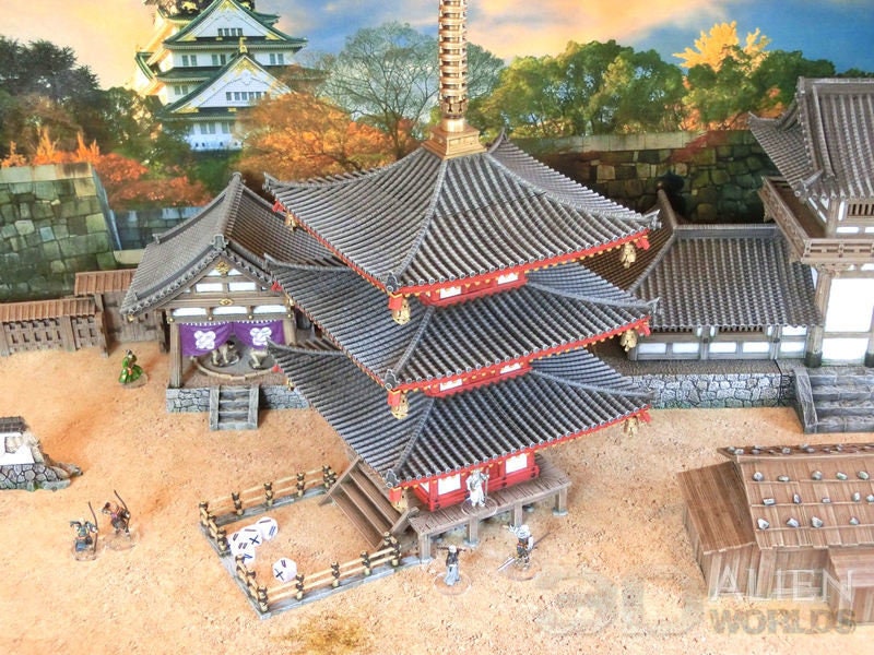 samurai, samurai Castle, ninja, japanese, japan, Dungeons and Dragons, Castle, palace, Castle Terrain, wargaming, Dungeons and Dragons, miniatures, 3D printed, Fantasy Inn, Fantasy Terrain, RPG Terrain, Age of Sigmar, Fantasy Village, Tabletop, bell