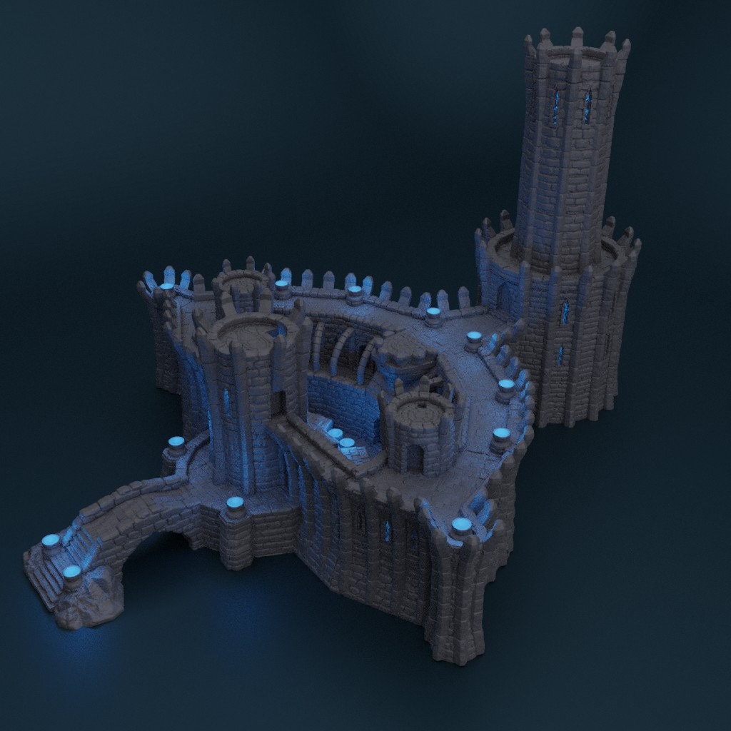 Wizard, Wizard Academy, Castle, Castle Terrain, wargaming, Dungeons and Dragons, miniatures, 3D printed, Fantasy Terrain, RPG Terrain, Age of Sigmar, Fantasy Village, Tabletop, Tabletop terrain, Tabletop RPG, Buildings, Town, Market Terrain, Ruins