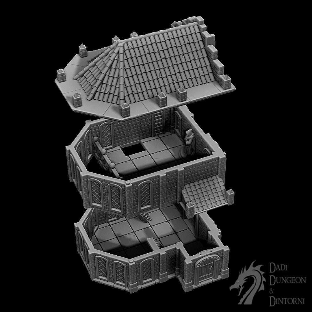 Fantasy Terrain, RPG Terrain, Age of Sigmar, Fantasy Village, Tabletop, Tabletop terrain, Tabletop RPG, Buildings, Dungeons and Dragons, Terrain, Worship, Santuary, Salmystia, tabletop, 28mm Terrain, Death, treasure, gaming, fantasy, adventure, rpg