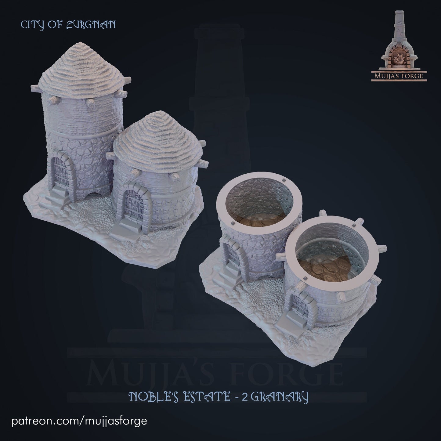 Zurgnan Granary, City of Zurgnan, Zurgnan Farm, Granary, Farm estate, noble estate, farm terrain, dungeons and dragons, 28mm terrain