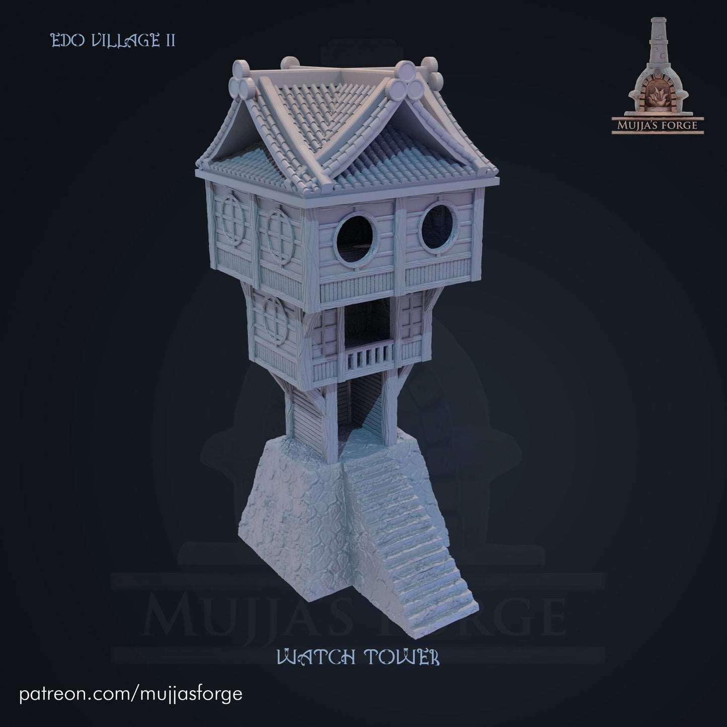 EDO Watch Tower, Watch Tower, Samurai Watch Tower, Samurai, Japanese, Orient, Asian Tower, 28mm Terrain, Dungeons and Dragons, Castle Terrain, wargaming, Fantasy Terrain, RPG Terrain, Fantasy Village, Tabletop, Tabletop terrain, Tabletop RPG