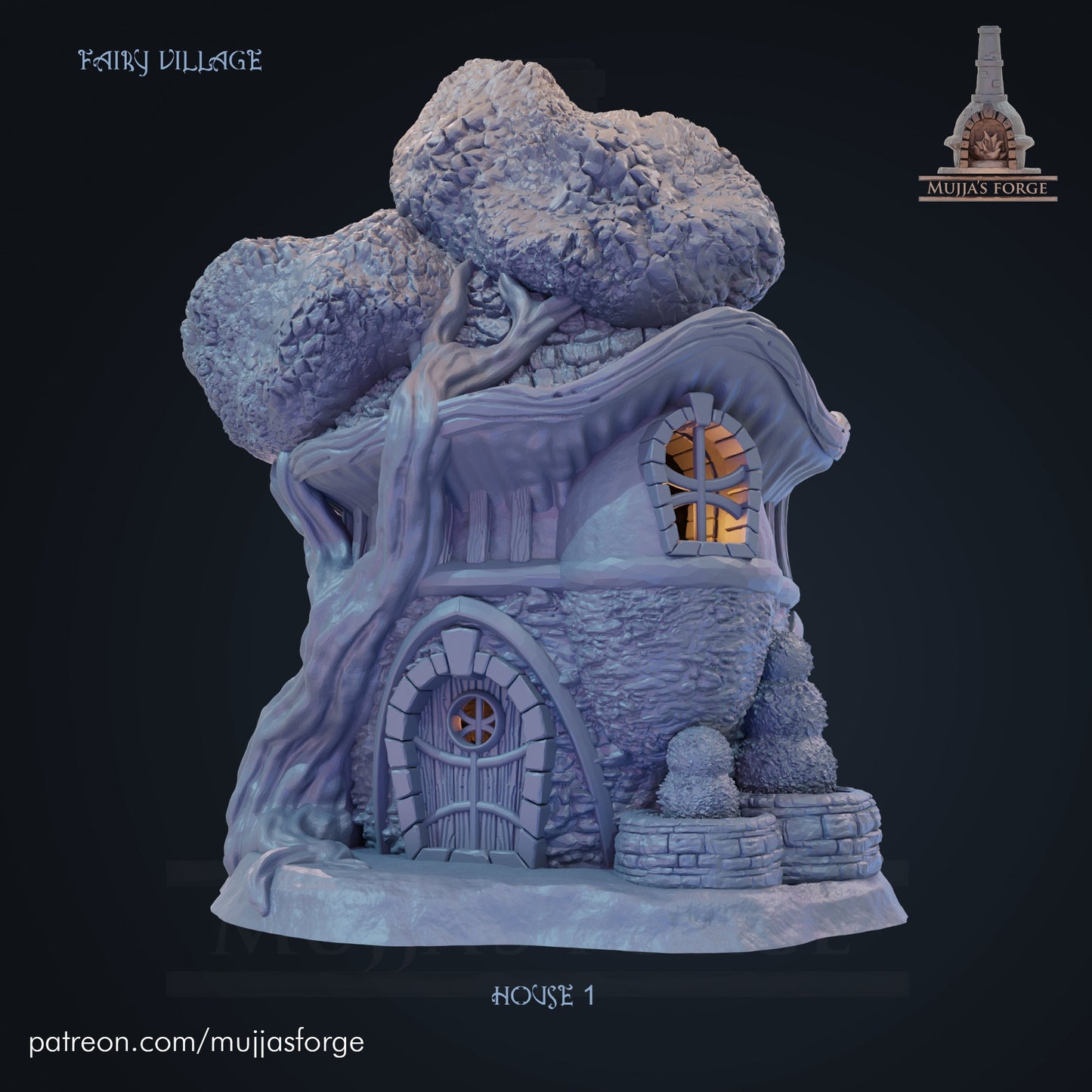 Fairy Village, House 1, Fairy House 1, 28mm Terrain, Fantasy Terrain, dungeons and Dragons, Fantasy, Gift, Tabletop, Terrain, Wargaming, RPG Terrain, Tabletop RPG, Wargaming, Wargame Terrain, Tabletop terrain, Tabletop. Odd, oddity, Gaming