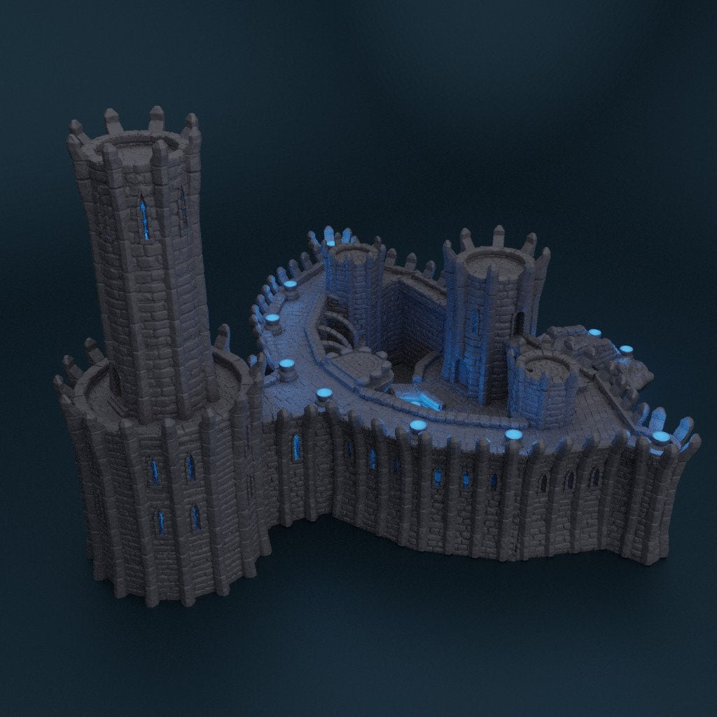 Wizard, Wizard Academy, Castle, Castle Terrain, wargaming, Dungeons and Dragons, miniatures, 3D printed, Fantasy Terrain, RPG Terrain, Age of Sigmar, Fantasy Village, Tabletop, Tabletop terrain, Tabletop RPG, Buildings, Town, Market Terrain, Ruins